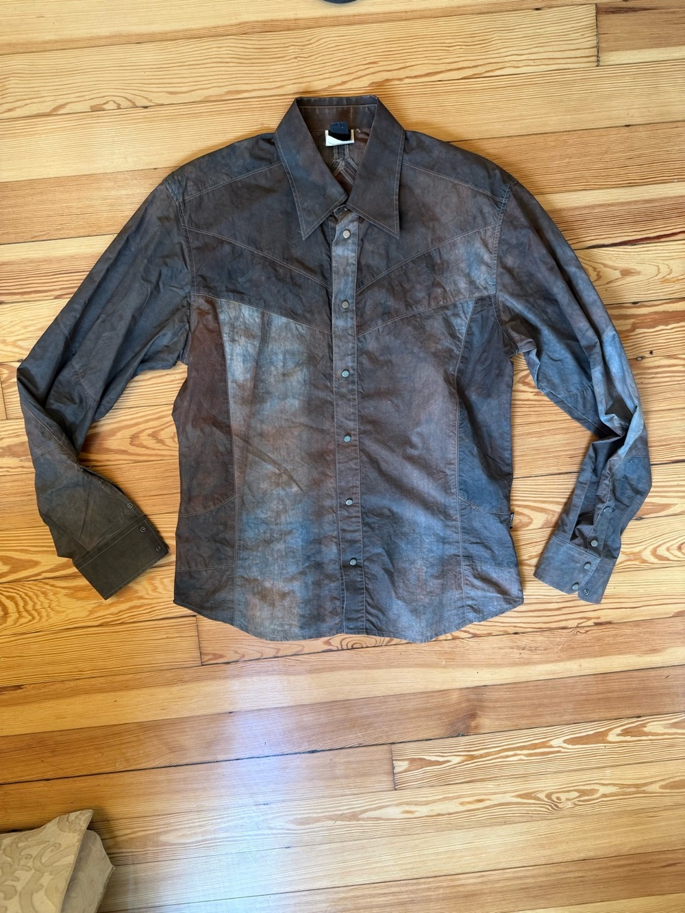 Versace Jeans Collection Men's Brown Button-Down Western Shirt